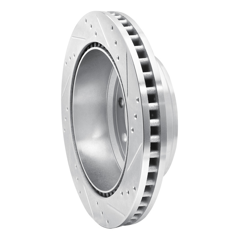 Ford E-150 Brake Rotor (1) - Rear Left - R1 Concepts - Drilled & Slotted - Silver - `08-`25